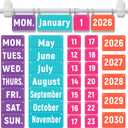 2-in-1 Magnetic Flip Calendar for Classroom with Optional Adhesive Fixation