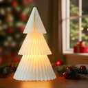 19.7in Giant Light Up Honeycomb Paper Christmas Tree, Indoor Christmas Decorations and Holiday Centerpieces for December Holiday Season Home Office and Xmas Party Supplies