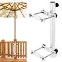 Patio Umbrella Holder, Heavy Duty Deck Umbrella Mount, Umbrella Holder for Deck Railing, Deck Mount Umbrella Holder, Umbrella Deck Mount, Deck Umbrella Holder, Umbrella Clamp for Deck (White - Set 1)