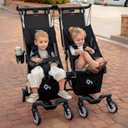 Beberoad Love R1 Auto-Folding Ultra Lightweight Double Stroller Twin Strollers, Side by Side Stroller for Babies and Toddlers Aged 6-36 Months, Only 23.5 lbs, Can Turn into Two Single Strollers, Black
