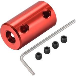 uxcell 1/8 Inch to 6mm Bore Rigid Coupling Set Screw L25XD14 Aluminum Alloy,Shaft Coupler Connector,Motor Accessories,Dark Red
