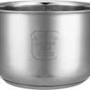 2L Stainless Steel Rice Cooker Inner Pot Replacement, Kitchen Liner for 6 Cup Cooked Capacity, Perfect for Home and Dorm Use, 7.07X7.07X4.13in