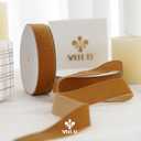 MEEDEE Copper Velvet Ribbon 1 Inch Single Face Nylon Velvet Ribbon 2 Rolls 20 Yards Cognac Ribbons for Christmas Tree, Gift Wrappig, Rustic Wreath, Velvet Bow Making, Floral Bouquet, Home Decor