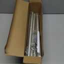 Silver Extra Long Curtain Rod 30 to 254 inch, Heavy Duty Curtain Rods for Windows with Modern End Caps, 1 inch Drapery Rods Set for Outdoor Patio, Adjustable Curtain Rod for Room, Silver