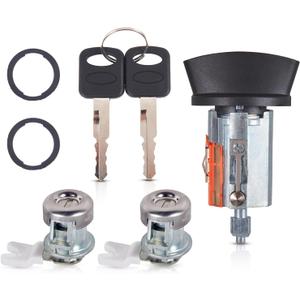 AUTOBABA Ignition Switch Lock Cylinder & 2 Pcs Door Lock Cylinder with Keys Compatible with 1997-2003 Ford F150, 1997-2007 Ford F250 F350, 2000-2005 Excursion Replaces# LC6177 + 2 x DL5885 + 597638