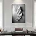 Large Framed Black White Gray Geometric Abstract Wall Art, 1 Piece 24x36 In