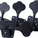 Guyker Bass Tuners (4 for Right) - 1:20 Ratio Open Gear Tuning Key Pegs Machine Head Replacement for Electric Jazz Guitar Bass or Precision Instruments - GK530 Black