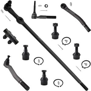ASTARPRO - 9pc 4WD Front Suspension Kit Upper and Lower Ball Joints and Front Inner Tie Rods Drag Link and Outer Tie Rod Ends and Adjusting Sleeve Compatible with 2005-2010 Ford F-250 F-350 Super Duty