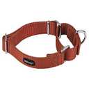 Mikivery Martingale Dog Collar Nylon Adjustable and Safety Training Brick Red Caramel Comfortable Metal Buckle Pet Collars for Small Medium and Large Dogs