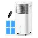 4-IN-1 Portable Air Conditioners, Evaporative Air Cooler w/4 Modes & 3 Speeds, 15H Timer for Smart Auto-off, 2-Gal Tank for 20H Cooling,17FT Remote,No Hose Needed,120°Oscillating Swamp Cooler