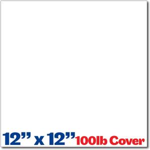 Extra Heavy Thick 100lb Cover White Scrapbook Paper - 12x12 Cardstock Squares - 30 Pack