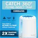 Safer Home Catch 360° Cordless Flying Insect Trap, UV LED Light, Chemical-Free, 10 Day Rechargeable Battery, Effective Fruit Fly Traps for Indoors, Gnat Traps for House Indoor, 1 Device + 6 Glue Cards