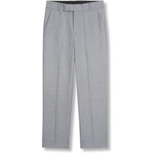 Calvin Klein Boys Flat-Front Suit Dress Pant, Straight Leg Fit & Hemmed Bottom, Belt Loops & Functional Front Pockets (8, Light Grey)