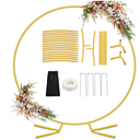 DEVISEFUN 7.2FT Round Balloon Arch Stand Kit,Metal Circle Arch Backdrop Stand for Parties, Gold Wedding Arches Frame with Base for Ceremony Anniversary Birthday Baby Shower Gender Reveal Party Decor