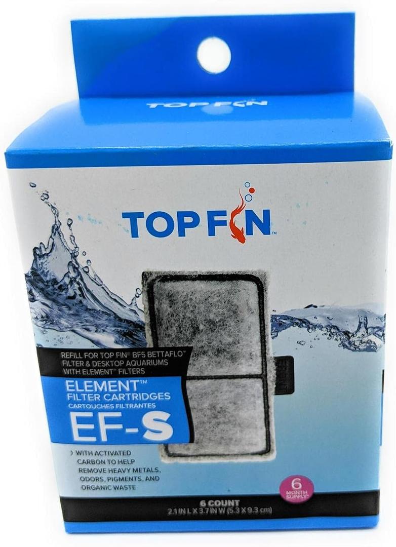Top Fin EF-S Element Filter Cartridges (6 Count) for Fish Tank