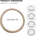 2025 Model Breathable Soft Leather Car Steering Wheel Cover for Men Women, Non-Slip, Comfortable,Universal 15 inches Steering Wheels, Beige