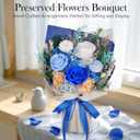 Preserved Flowers Bouquet - Forever Flowers for Delivery, Real Eternal Roses Bouquet, Mothers Day Gifts for Mom Grandma Wife, Anniversary Birthday Gifts for Women, Blue