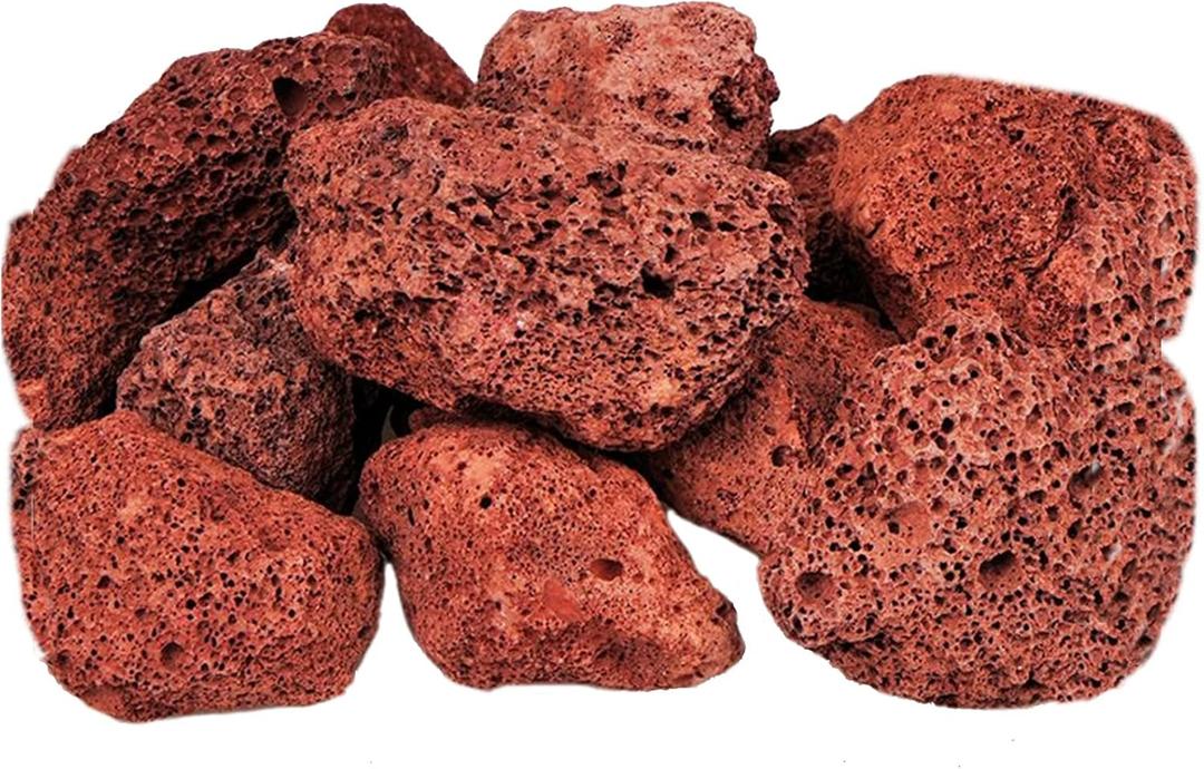 Tfwadmx Aquarium Red Lava Rock 10 Pack Fish Tank Volcanic Pumice Stones for Betta Fish Shrimp (1.96''-3.14'')
