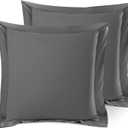 Nestl Soft Pillow Shams Set of 2 - Double Brushed Microfiber Pillow Covers - Hotel Style Premium Bed Pillow Cases, with 1.5 Decorative Flange, Euro 26"x26" - Gray (08 - Dark Grey)