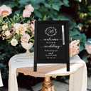 4 THOUGHT Small Tabletop Chalkboard Signs, 9.5" x 14" Magnetic Mini Chalk Board with Stand for Food Wooden Frame Easel Countertop Menu Board for Kitchen Cafe Home Pub, Black