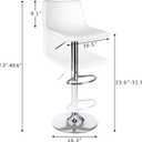 Finnhomy Bar Stools Modern PU Leather, Bar Stools Set of 2 Counter Height, Swivel Barstools with Footrest and L Shape Back, Height Adjustable Modern Bar Chairs for Kitchen, White, One Size