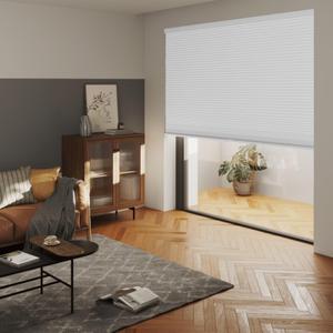 MYshade Cordless Blackout Cellular Shades, 1.5" Honeycomb Window Blinds for Bedroom & Nursery, Thermal Insulated, Noise Reducing, Privacy Shades, Inside or Outside Mount (52" W x 72" H, White)