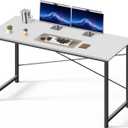 OLIXIS 55 Inch Computer Office Desk for Small Spaces, Writing Gaming Work Desk Modern Study Table with Metal Frame Home Bedroom, White