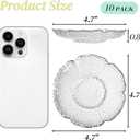 10 Pack Small Clear Glass Plates, 4.7 Inch Clear Coffee Tea Saucer, Mini Glass Snack Dishes Tabletop Coasters Set for Teacup, Appetizer, Salad, Fruit