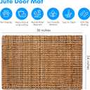 Handwoven Jute Rug - 2'x3', Natural Fiber Area Rug, Eco-Friendly, Durable, Versatile Accent Rug for Living Room, Bedroom, or Entryway, Boho Decor, Rustic Charm, Reversible, Easy to Maintain