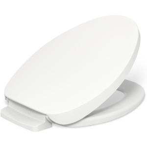 KOHLER 10349-0 PureWarmth Heated Elongated Toilet Seat, Soft Close Toilet Seat, Quiet-Close, Slow Close, Night Light, White