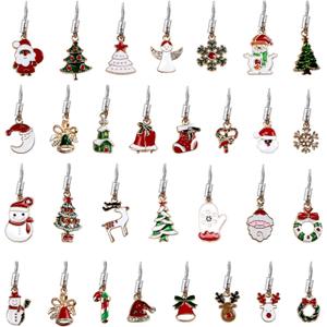 Edenseelake 30 Pcs Mini Hanging Resin Metal Christmas Ornaments Set with String for Tree Decoration