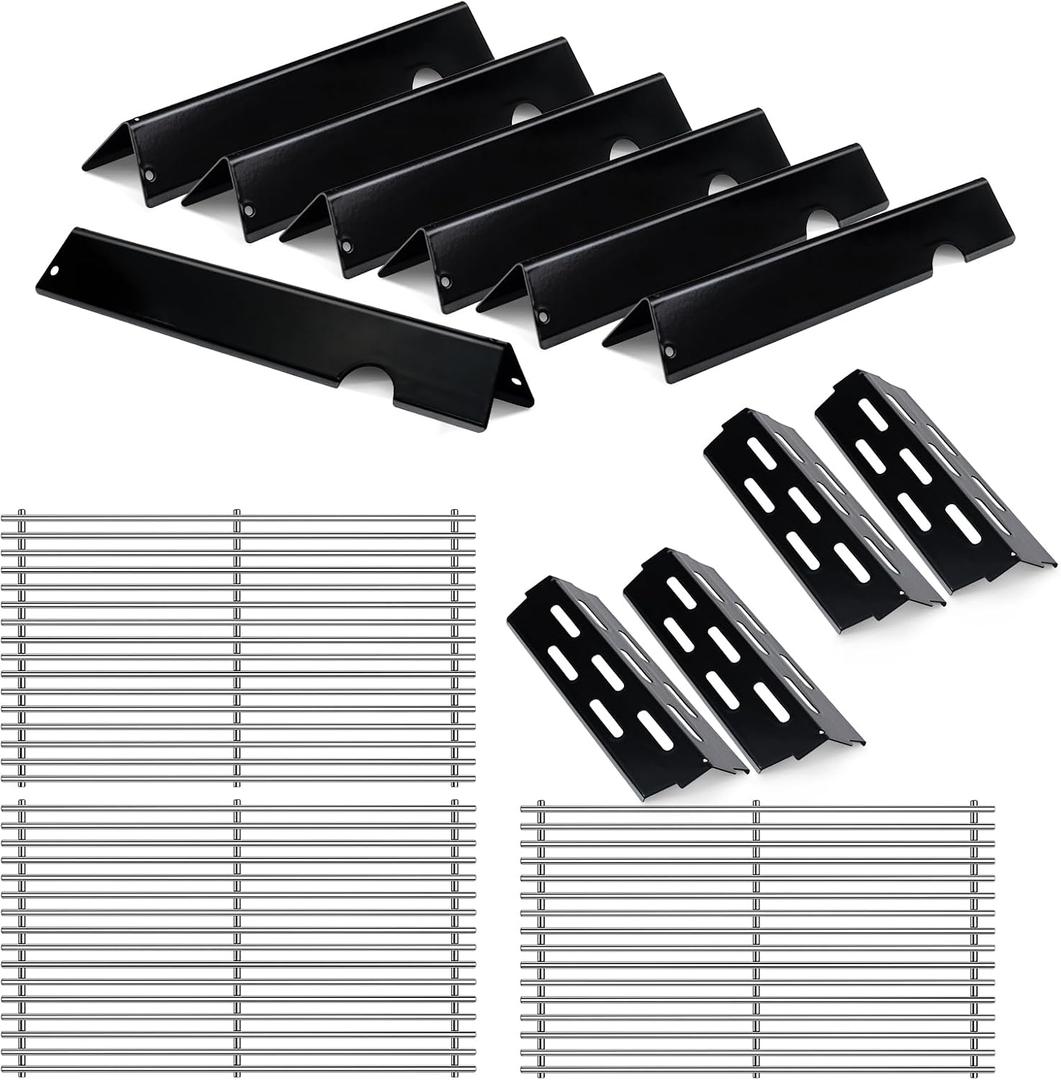 Stainless Steel Genesis II Grill Grates for Weber Genesis 2 Grill Parts Porcelain Enameled Flavorizer Bars Heat Deflector for Weber Genesis II E-410 S-410 II LX E-435 S-435 E-440 S-440 GS4