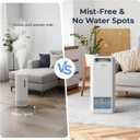Afloia Air Purifier and Humidifier Combo in One-Cool Mist Evaporative for Home Bedroom Large Roome up tp 3000ft, with Humidity&Air Quality Sensor, Remove Pets Hair Mold Dust Odor Pollen Smoke, White