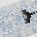 Washable Area Rug for Living Room - Stain Resistant Urtla Thin Rugs with Non Slip Rubber Backing - Indoor Floor Carpet for Dining Room Home Office Dorm (Blue/White, 2x8 Feet)