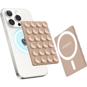 amBand Magnetic Suction Phone Mount Trendy Stocking Stuffers for Men Women Dad Mom Adults, Removable Brown Octo Cup Buddy Sticky Holder for Hands-Free Selfie/Video, Milk Tea