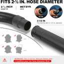 Sealegend Gutter Cleaning Tools for 2-1/2 in. Wet/Dry Vacuum Cleaner, Shop Vac Hose Attachments for Cleaning or Blowing Debris from Gutters Up to 5.6FT, Upgrade Lockout Design Shop Vac Accessories