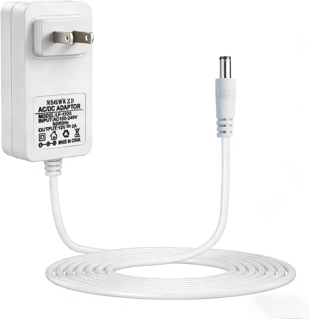 Power Cord Replacement for Fenchilin Hollywood Vanity Makeup Mirror Light Bulbs Charger 12V, 6 FT Charging Cable