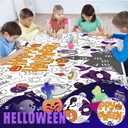 3 x OHOME Halloween Crafts for Kids - Giant Coloring Tablecloth/Poster | Halloween Party Decorations Favors Supplies for Kids Gifts Activities Games Toys Banner