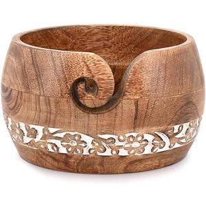 BHAVATU Yarn Storage Handmade Craft Knitting Bowl Storage Knitting and Crocheting Accessories Kit Organizer, Perfect for Mother's Day and Christmas Gift (7" x 7" x 4")