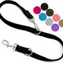 Double Ended Dog Leash,for Obedience Training Easy to Use,Lightweight,Soft for Large and Medium Dogs (Black, 1M*2.5CM)