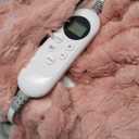 Electric Blanket 50" x 60" Soft Ribbed Faux Fur Flannel Quick Heat 12 Heat Levels 1-12 Hour Timer & Overheat Protection & Auto Shut Off & ETL FCC (Blush Pink, Throw 50" x 60")