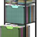 Sbanmao 3 Drawer Mobile File Cabinet for Home Office, Rolling Filing Cabinet on Lockable Wheels, Hanging File Folders Organizer, Utility Cart Storage and Organizer, Printer Stand, Black