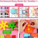 HumorPlay Busy Board Montessori Toys for 1,2,3 Year Old Girl Gifts, Sensory Educational Busy Book for Toddlers 1-3 Age, Christmas Birthday Gift for 1-2 Year Old Girl Toys