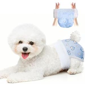 Mosamart Disposable Dog Diapers Absorbent Soft Puppy Doggie Diapers for Female Dogs with Stretchy Waist Puppy Diaper in Heat Period Excitable Urination (XS 8PCS)