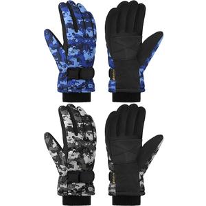 2 Pairs Kids Winter Snow Gloves Waterproof Windproof Warm Fleece Boys Girls Ski Gloves Outdoor Cold Weather, Size: 8-12 Years