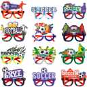 OU RUI 12Pcs Soccer Themed Eyeglasses World Soccer Tournament Party Favors for Soccer Fans Party Favors Gifts Game Day Decoration Photo Props