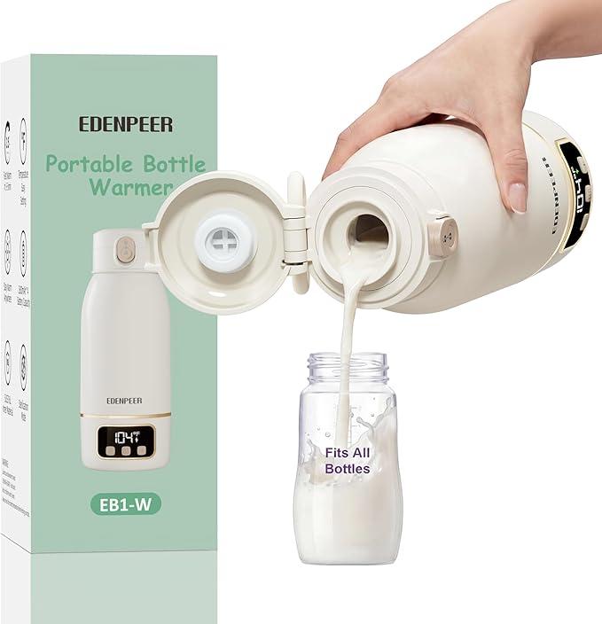 Portable Bottle Warmer for Travel, Fast Baby Bottle Warmer Portable with Precise Temperature Control, 17 OZ Milk Warmer, LeakProof Cordless Breastmilk Warmer, Fits Most Baby Bottles for On the Go