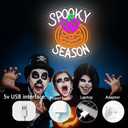 Halloween Neon Sign Pumpkin Neon Sign Dimmable Halloween Led Sign Halloween Neon Light for Wall Decor Pumpkin Neon Light Up Sign for Bedroom Game Room Man Cave Halloween Decor