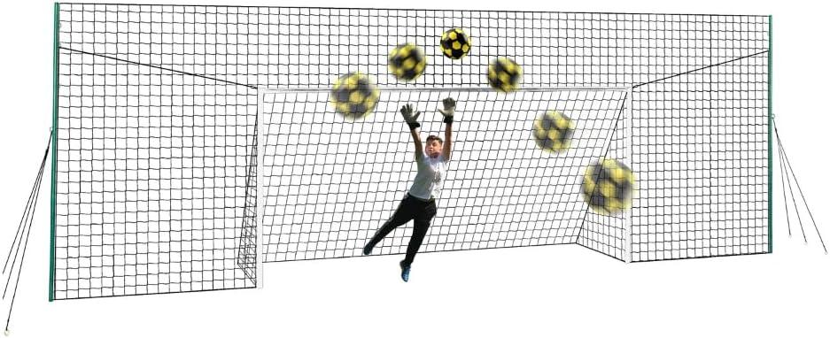 Soccer Goal & Backstop Net with Rebounder | All-in-One Backyard Soccer Training Equipment L
