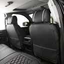 JOJOBAY for Chevy Silverado 1500 Seat Covers,Leather Car Seat Covers for GMC Sierra,Custom Fit 2007-2026 1500 2500HD 3500HD Crew Double Extended Regular Cab(Front Seat,Black with White)